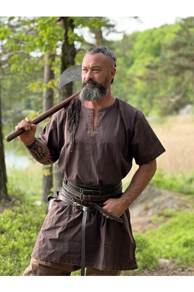 Kurze Wikinger -Tunika Theobald, braun - Celtic Webmerchant