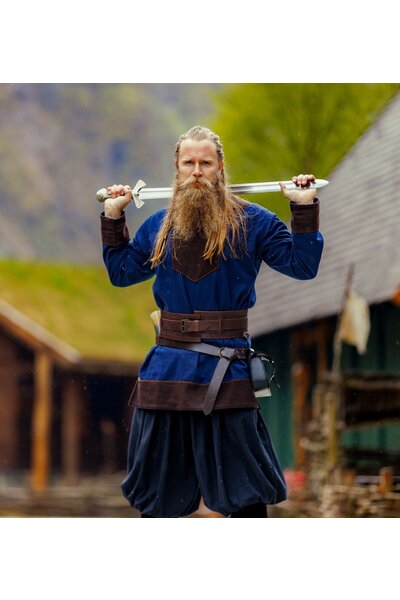 Túnica vikinga Roland, azul oscuro, lana - Celtic Webmerchant