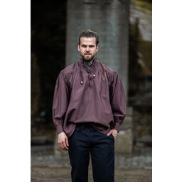 Camisa pirata con cuello, marrón - Celtic Webmerchant