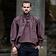 Leonardo Carbone Piratskjorta med krage, brun - Celtic Webmerchant
