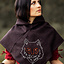 Skjoldehamm Hood Halfdan con Wolf, Brown - Celtic Webmerchant