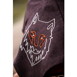 Skjoldehamm Hood Halfdan con Wolf, Brown - Celtic Webmerchant