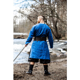 Túnica vikinga de lino halvar, azul - Celtic Webmerchant