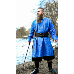 Túnica vikinga de lino halvar, azul - Celtic Webmerchant