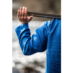 Túnica vikinga de lino halvar, azul - Celtic Webmerchant