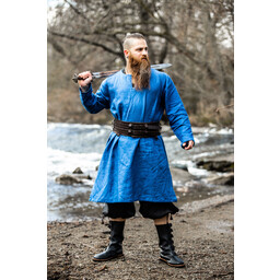 Túnica vikinga de lino halvar, azul - Celtic Webmerchant