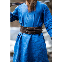 Túnica vikinga de lino halvar, azul - Celtic Webmerchant