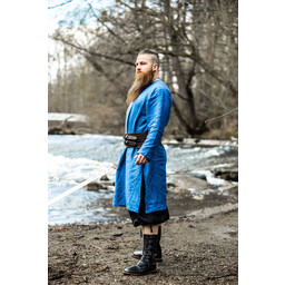 Túnica vikinga de lino halvar, azul - Celtic Webmerchant