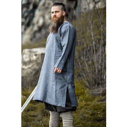 Túnica vikinga de lino halvar, gris azul - Celtic Webmerchant