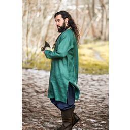 Viking tunic linen Halvar, green - Celtic Webmerchant