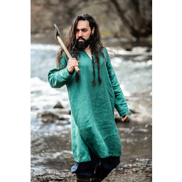 Viking tunic linen Halvar, green - Celtic Webmerchant