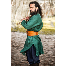 Viking tunic linen Halvar, green - Celtic Webmerchant