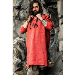 Viking tunic linen Halvar, red - Celtic Webmerchant