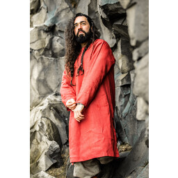 Viking tunique en lin halvar, rouge - Celtic Webmerchant