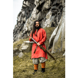 Viking tunika linned halvar, rød - Celtic Webmerchant