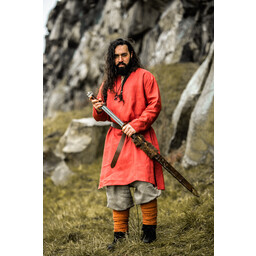 Viking tunika linned halvar, rød - Celtic Webmerchant