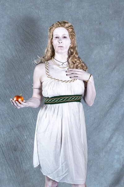 Göttinnenkleid Artemis, kurz, weiß - Celtic Webmerchant