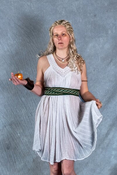 Gudinde Kjole Hera, kort, hvid - Celtic Webmerchant