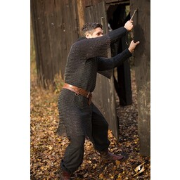 Haubergeon with split, black, unriveted 9 mm - Celtic Webmerchant