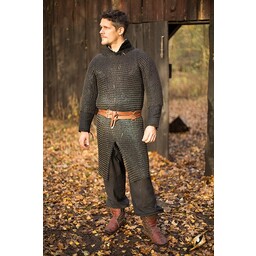 Haubergeon z rozcięciem, czarny, bez nitów 9 mm - Celtic Webmerchant