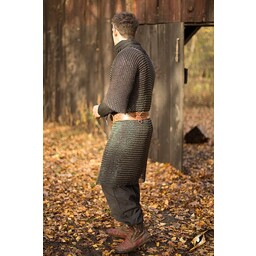 Haubergeon with split, black, unriveted 9 mm - Celtic Webmerchant