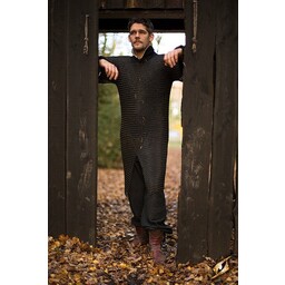 Haubergeon with split, black, unriveted 9 mm - Celtic Webmerchant