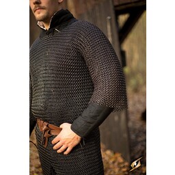 Haubergeon with split, black, unriveted 9 mm - Celtic Webmerchant