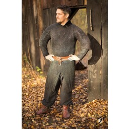 Haubergeon with split, black, unriveted 9 mm - Celtic Webmerchant