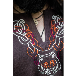 Viking tunique Wolf Fenrir, marron - Celtic Webmerchant