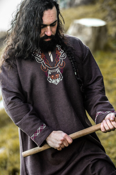 Viking Tunika Wolf Fenrir, Brown - Celtic Webmerchant