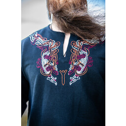 Viking tuniek Snorri, zwart-rood - Celtic Webmerchant