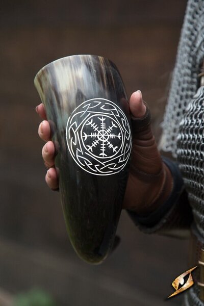 Viking Trinkhorn Aegisjalmur, dunkel - Celtic Webmerchant