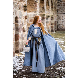 Medieval Cloak Mila, wełna, niebieska - Celtic Webmerchant