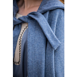Medieval Cloak Mila, wełna, niebieska - Celtic Webmerchant