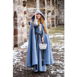Medieval Cloak Mila, wełna, niebieska - Celtic Webmerchant
