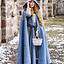 Medieval Cloak Mila, wełna, niebieska - Celtic Webmerchant