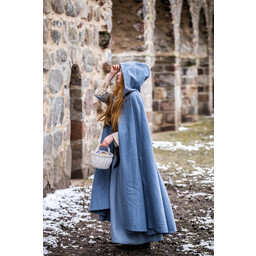 Medieval Cloak Mila, wełna, niebieska - Celtic Webmerchant
