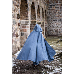 Mittelalterlicher Umhang Mila, Wolle, blau - Celtic Webmerchant