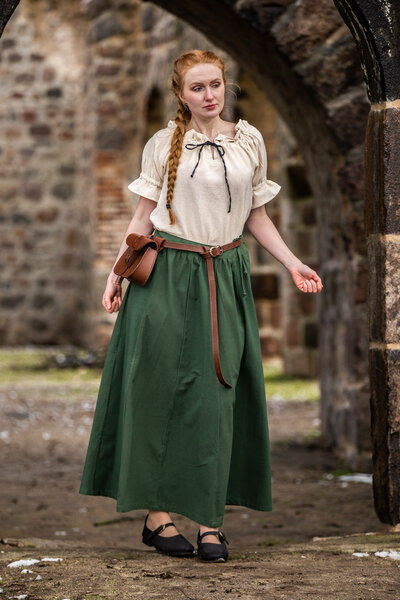 Middelalderskørt Konstanze, grøn - Celtic Webmerchant