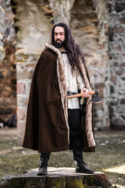 Viking cloak Fjell, brown - Celtic Webmerchant