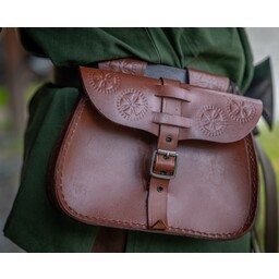 Braune Ledertasche Sonnenrad - Celtic Webmerchant