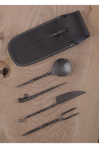 Medieval bestik sæt med læder etui - Celtic Webmerchant