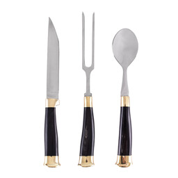 Horn cutlery set with pouch, stainless steel - Celtic Webmerchant