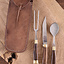 Wooden cutlery set with pouch, stainless steel - Celtic Webmerchant