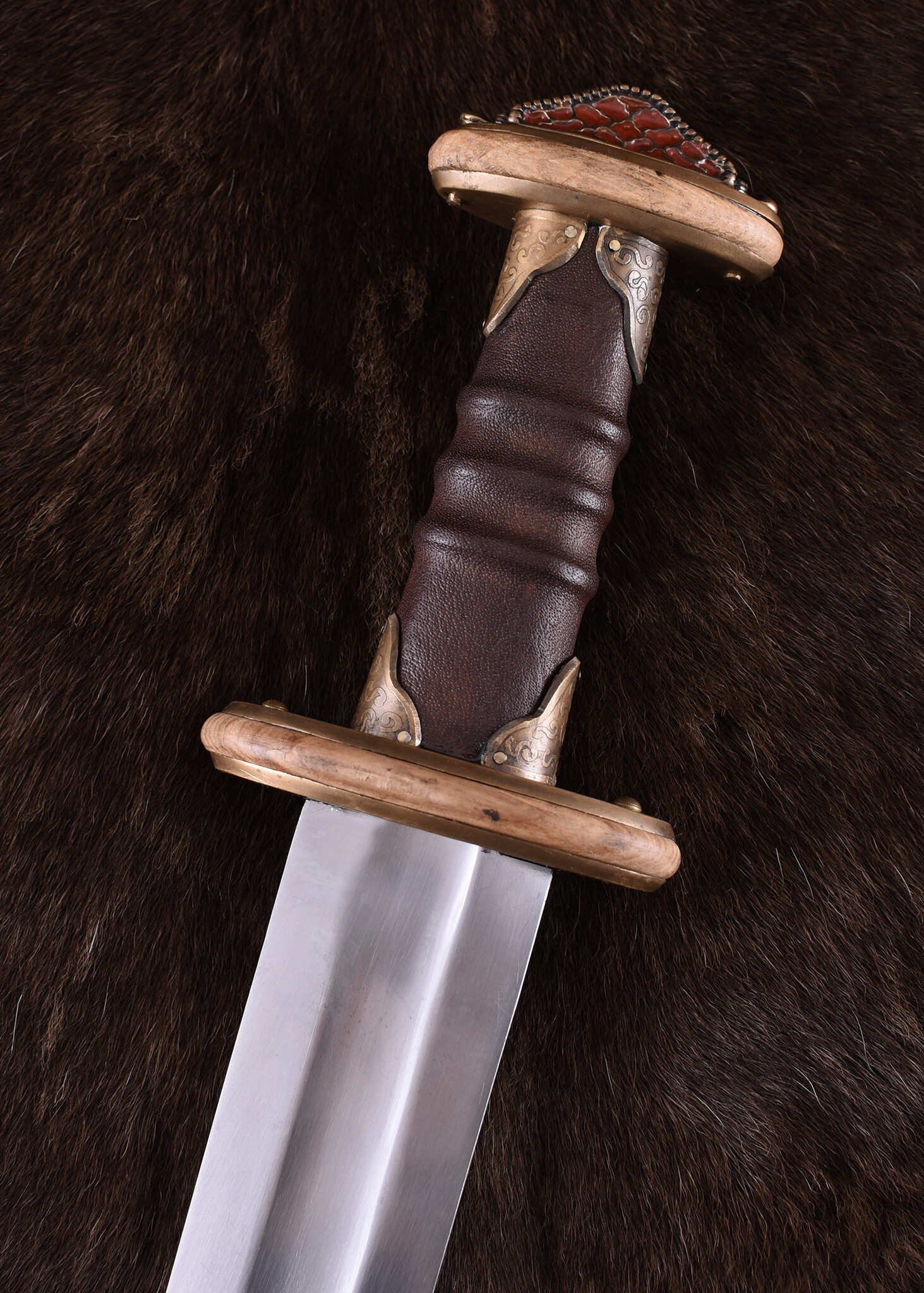 Medieval Hanging Sword Belt - Brown - Deepeeka