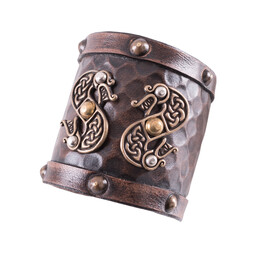 Läder Viking armband med drakar - Celtic Webmerchant