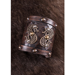 Läder Viking armband med drakar - Celtic Webmerchant