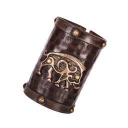 Läder krigararmband Celtic boar Knocknagael, per st - Celtic Webmerchant