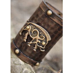 Bracciale guerriero in pelle cinghiale celtico Knocknagael, per pezzo - Celtic Webmerchant