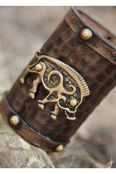 Leren armband Keltisch zwijn Knocknagael per stuk - Celtic Webmerchant